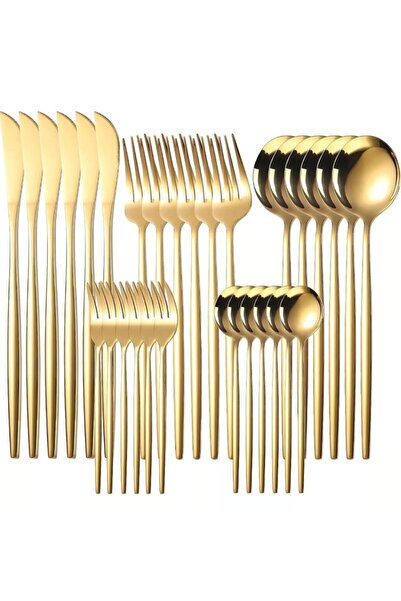 KURBE طقم أدوات مائدة من الفولاذ المقاوم للصدأ 316 مكون من 30 قطعة لـ 6 أشخاص...