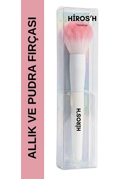HİROS'H Beyaz Premium Allık ve Pudra Makyaj Fırçası