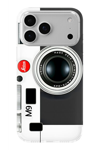 Multitronic حافظة شفافة مطبوعة بتصميم كاميرا لايكا متوافقة مع آيفون 17 برو