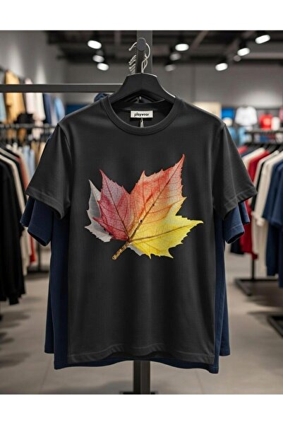 playwear Play Wear Unisex Round Neck Maple Leaf V 2 Printed T-Shirt