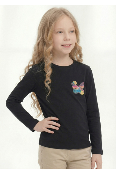 Modmey Printed Long Sleeve Girls' T-Shirt B12