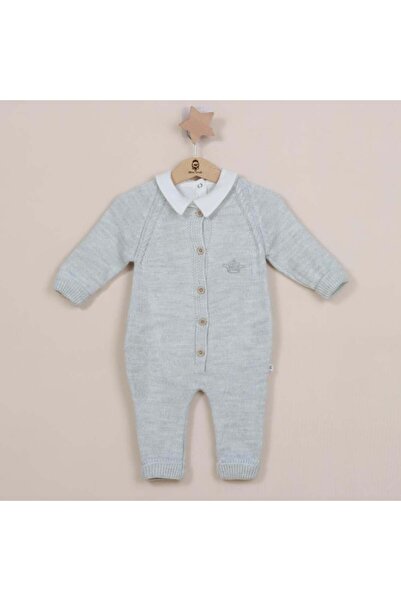 Generic ميني جنتل أفرول تريكو بيبي للبنات بتصميم قطعة واحدة مع أزرار - أزرق