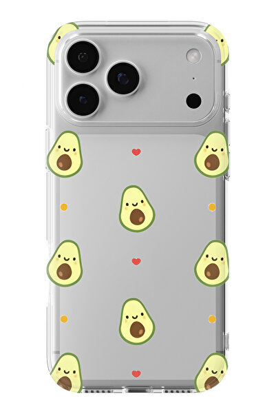 Multitronic حافظة شفافة مطبوعة بتصميم الأفوكادو الصغير متوافقة مع هاتف iPhone...