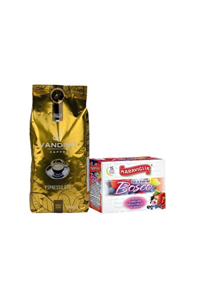 VANDINO ESPRESSO Oro Coffee Beans 1 kg + Ristora Bosco Tea Infusion in Bags 1...