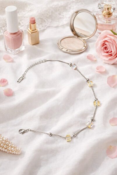 KZNovaStyle خلخال نسائي مرصع بالأحجار بتصميم بسيط، أنيق وعصري