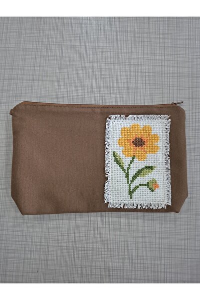 Handream Etamin Yellow Flower Hand Embroidered Makeup/Multipurpose/Gift Wallet