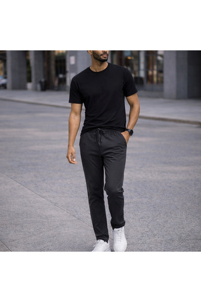 MASTIFF Pantaloni jogger pentru bărbați cu detaliu elastic în talie