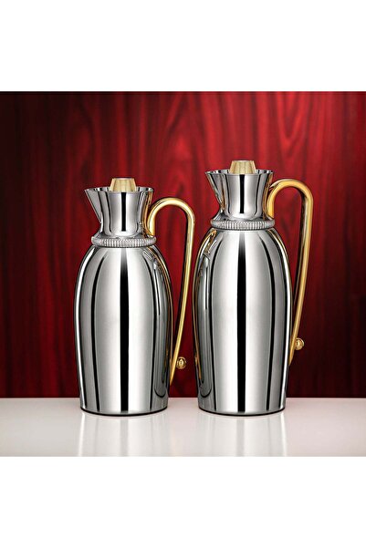Almarjan Vacuum Flask Set 0.75 L & 1 L Silver & Gold