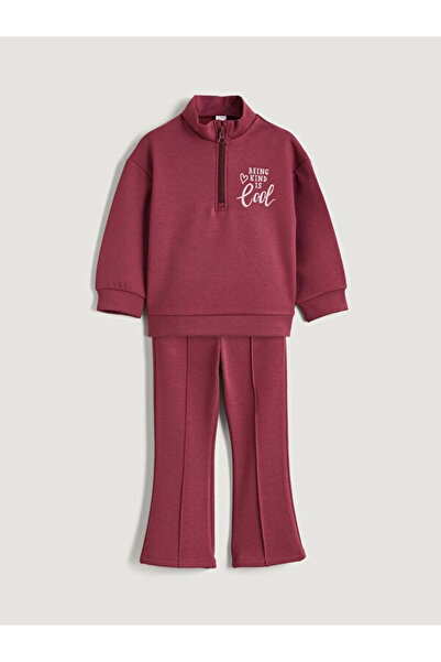 LC Waikiki Printed Girls' Sweatshirt and Trousers 2-Piece Set for Style Seeke...