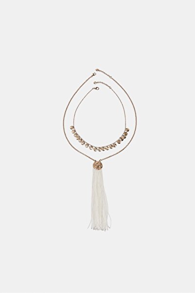 Stradivarius 2'li püskül charm kolye seti