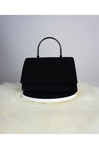 Alvora Abiye Portföy Süet Çantası Metal Saplı - Askılı Kapaklı