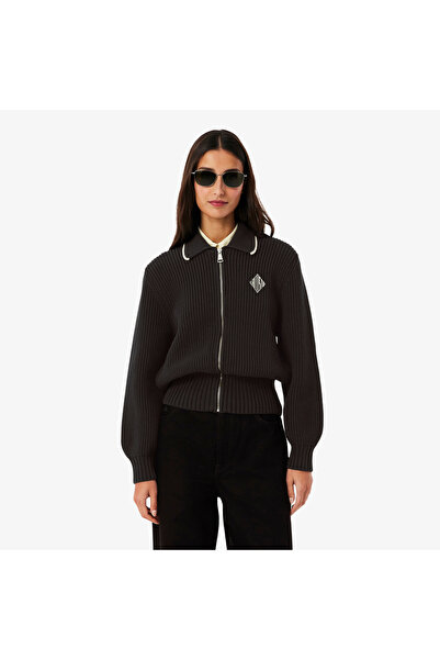 Lacoste Zipped Cotton Badge Accent Sweater - AF9858-00-3LA