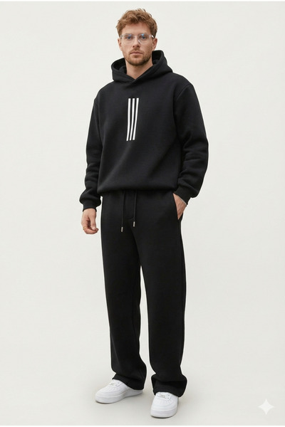 KVİNS Σετ φόρμας με φαρδιά μπατζάκια και 3 κλωστές, επάνω και κάτω μέρος