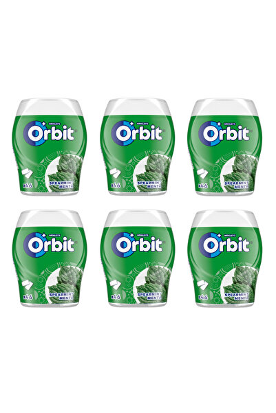 Wrigleys Orbit Spearmint Menthol Chewing Gum, 6 Pieces x 46 Tablets