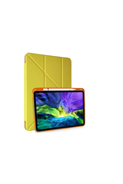 eco port حافظة آيباد برو 11 (2018) حافظة تابلت مارس مع حامل قلم - أصفر فاتح