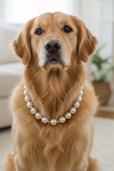 Stoneage قلادة للكلاب مزينة باللؤلؤ - طوق - سلسلة