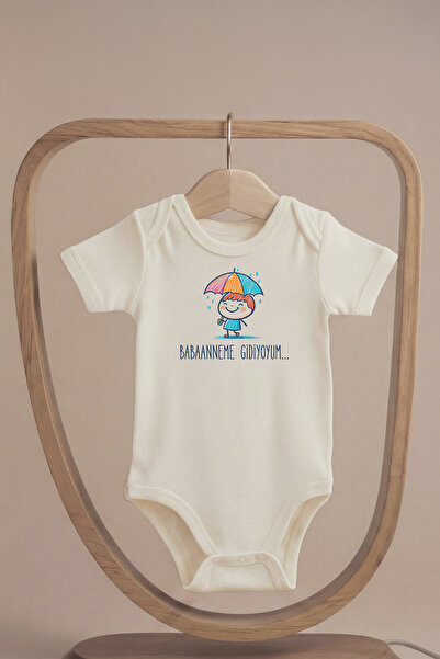 LilJoy Organic 100% Cotton I'M Going to My Grandma's Printed Short Sleeve Bab...