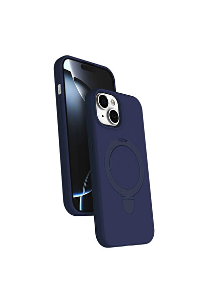 eco port غطاء آيفون 15 بلس ريجال مع حامل ماج سيف - أزرق داكن