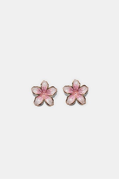 Stradivarius Enamelled flower earrings