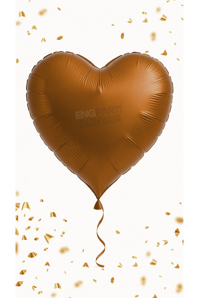 ENG PARTİ DÜNYASI Heart Foil Balloon Brown 18 Inch