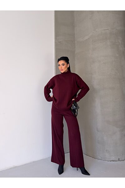 erki triko Turtleneck Ribbed Bottom-Top Knitwear Set