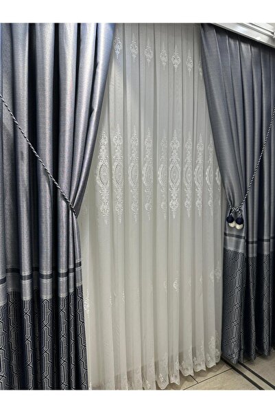 MOAYAD TUL PERDE NAKISLI BAMBU KUMAS 1/3 SIK PILELI YENI SEZON KIRISMAZ UTU I...