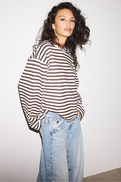 Stradivarius Çizgili uzun kollu t-shirt