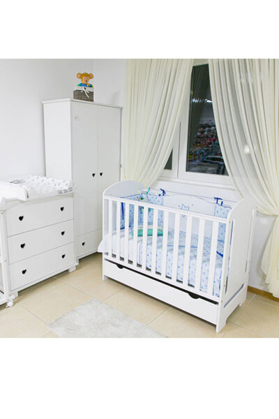 MAMO-TATO Patut bebe din lemn multifunctional Teddy -