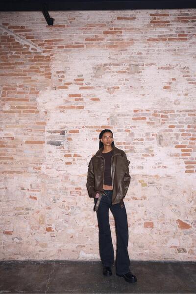 Stradivarius Oversize suni deri ceket