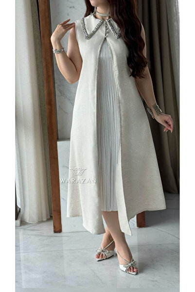 Warazan فستان ناعم بلياقة و كرستال