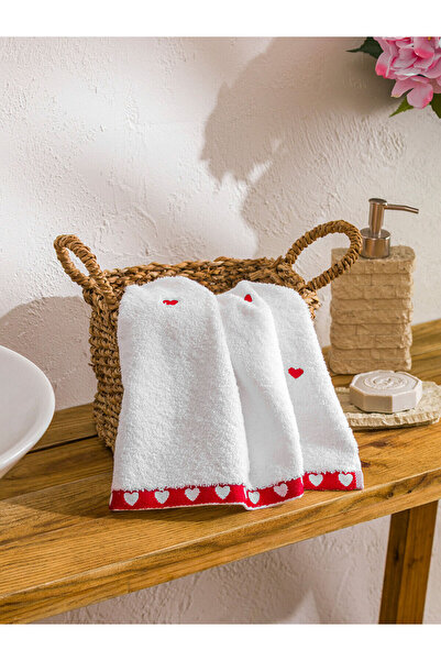 LC Waikiki Nevavm Heart Embroidered Face Towel with a Difference