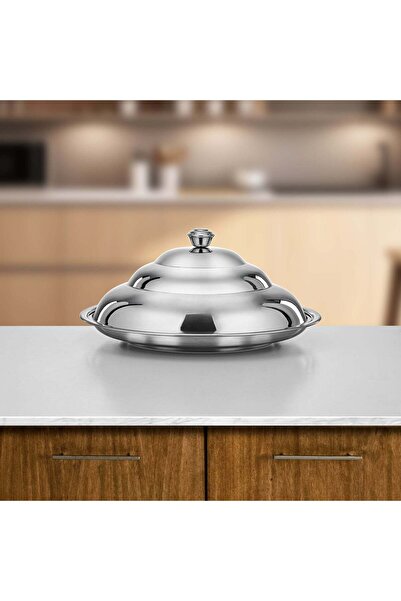 Almarjan Koozy Tray Stainless Steel Silver 50 cm