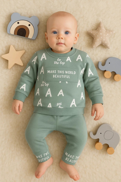 Beruflic Letter Printed 2 Piece 100% Cotton Baby Boy Set
