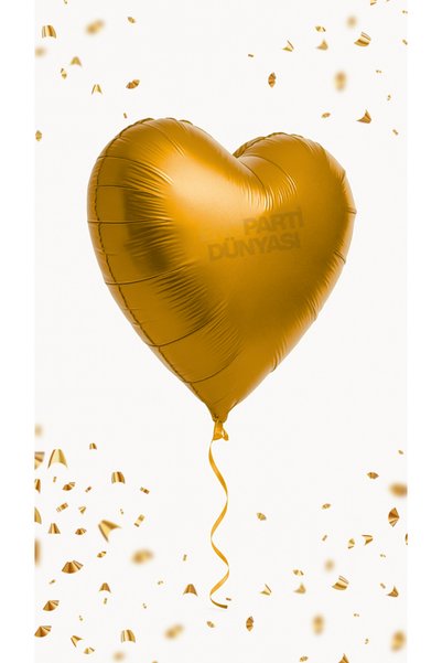 ENG PARTİ DÜNYASI Heart Foil Balloon Gold Rose 18 Inch