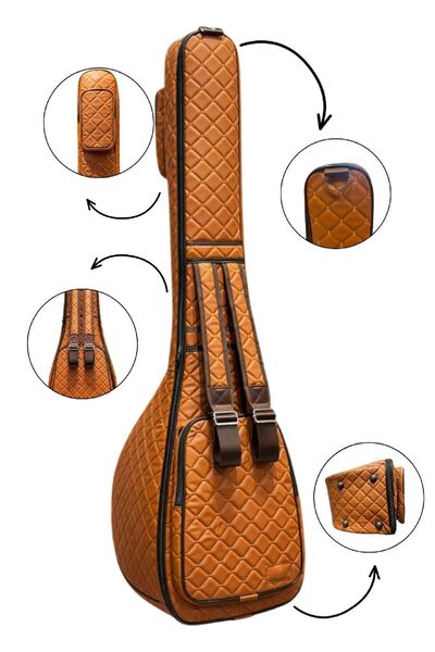 Erga Müzik Saz Kılıfı Kahverengi Suni Deri Kalın Kılıf Kahverengi Kapitoneli ...