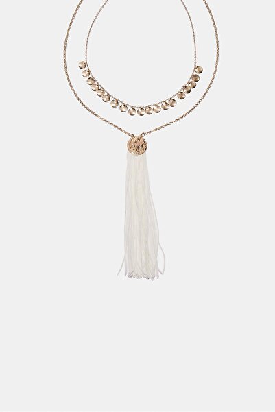 Stradivarius Set of 2 fringe charm necklaces