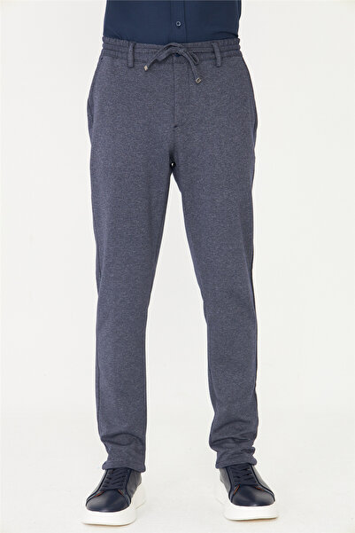 White Stone Navy Blue Lace-Up Relaxed Fit Jogger Pants