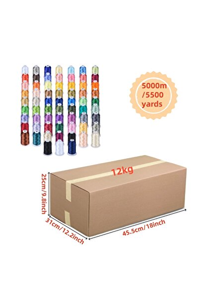 Simthread Embroidery Thread Set 63 Spools, 5000 m, Multicolor