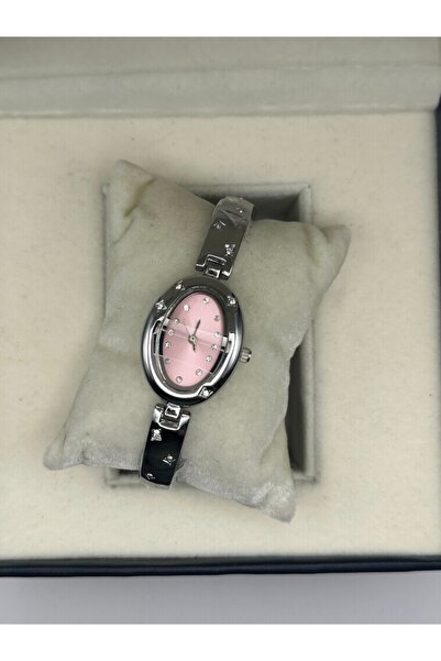 chaoyada Oval Case Stone Detailed Half-Cuff Women's Wristwatch in Gift Box