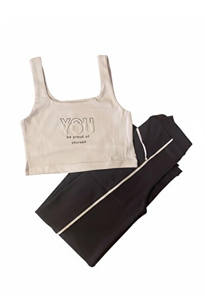 VİOLLEN KİDS Crop Duo Together Girls' Set with Wide Leg Leggings
