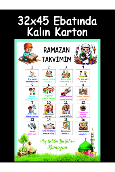 Okul Materyali RAMAZAN TAKVİMİM 32X45 EBATINDA