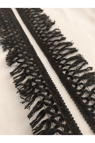 ULUPAMİR شريط سجاد أسود بحواف مزينة بشراشيب