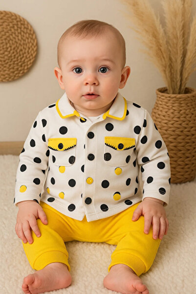 Beruflic Polka Dot Cardigan 100% Cotton 3-Piece Girl's Set