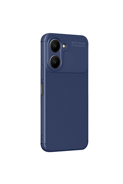 eco port حافظة فيفو Y18 ذات غطاء كربوني بتركيز تلقائي - أزرق داكن