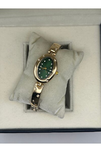 chaoyada Oval Kasa Taş Detaylı Yarım Kelepçe Kadın Kol Saati Hediye Kutusunda