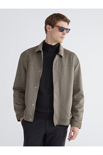 LC Waikiki Özmarka New Season Standard Fit Shirt Collar Suede Men's Coat