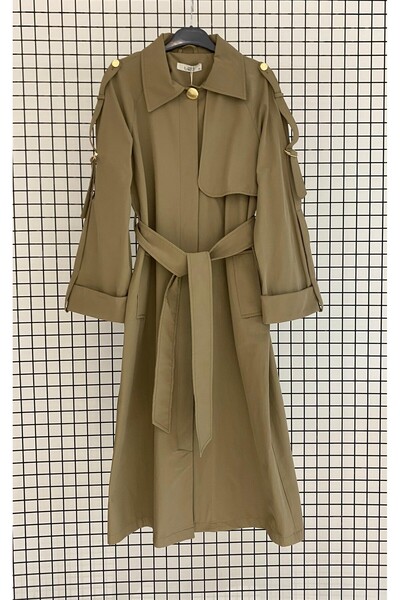 Armine Gold Buttoned Shoulder and Sleeve Detail, Hidden Buttoned Summer Cotto...