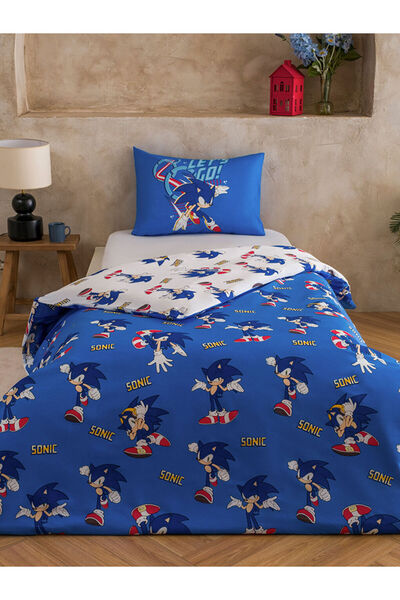 LC Waikiki ESVAB • طقم غطاء لحاف مفرد مطبوع بتصميم سونيك عصري ومميز