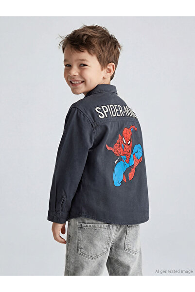 LC Waikiki Sparkling Choices from Shining Store Boys' Shirt with Spiderman Print