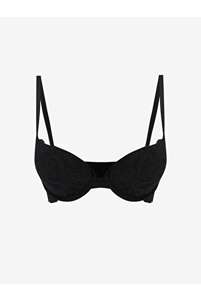 LC Waikiki Black Underwire Padded Lace T-Shirt Bra